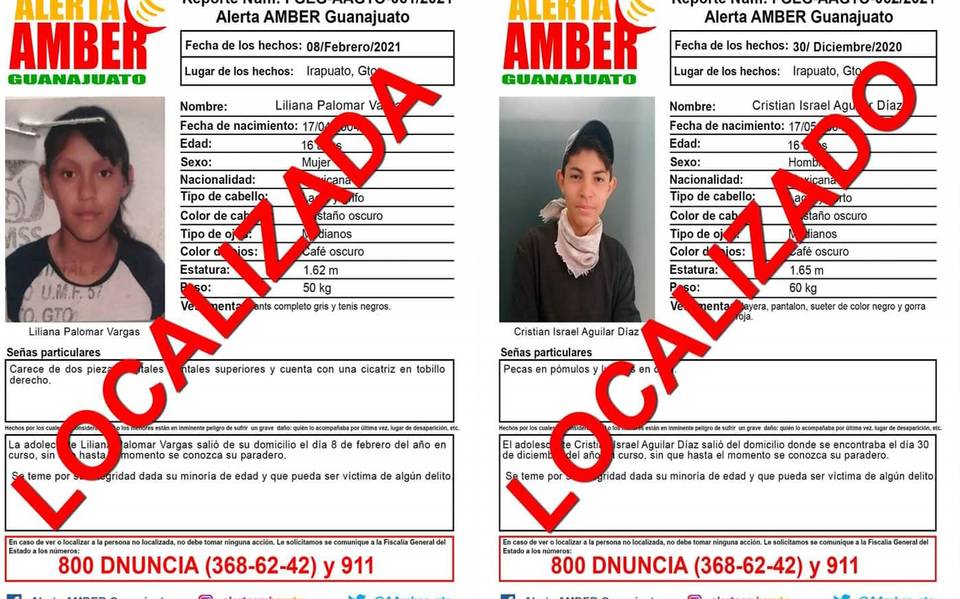 Localizan Mediante Alerta Amber A Dos Jovencitos En Irapuato El Sol De Salamanca Noticias Locales Policiacas De Mexico Guanajuato Y El Mundo